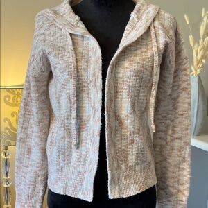 Women's Cream Hooded Cardigan